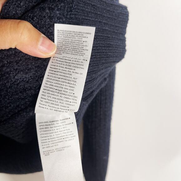 New Old Navy Mens Large L In The Navy Blue Cozy Kelly Waffle Sweater Crew Neck - Picture 7 of 8